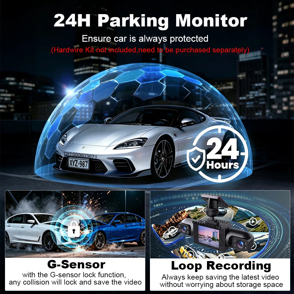 Dash Cam 1080P Car Dvr 4 Channel Vehicle Video Recorder Cars 360 Zpaxo