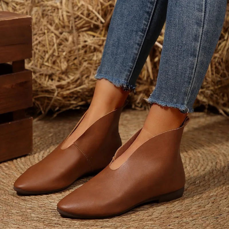 2026 Spring Autumn Women's Comfortable Vintage Solid Boots Women Zpaxo