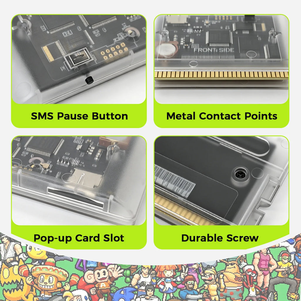 Mega EverDrive V3 Pro 3000 in 1 Flash Cartridge for Sega Genesis / Mega Drive, Retro 16Bit Game Card with Free 4GB TF Card Zpaxo