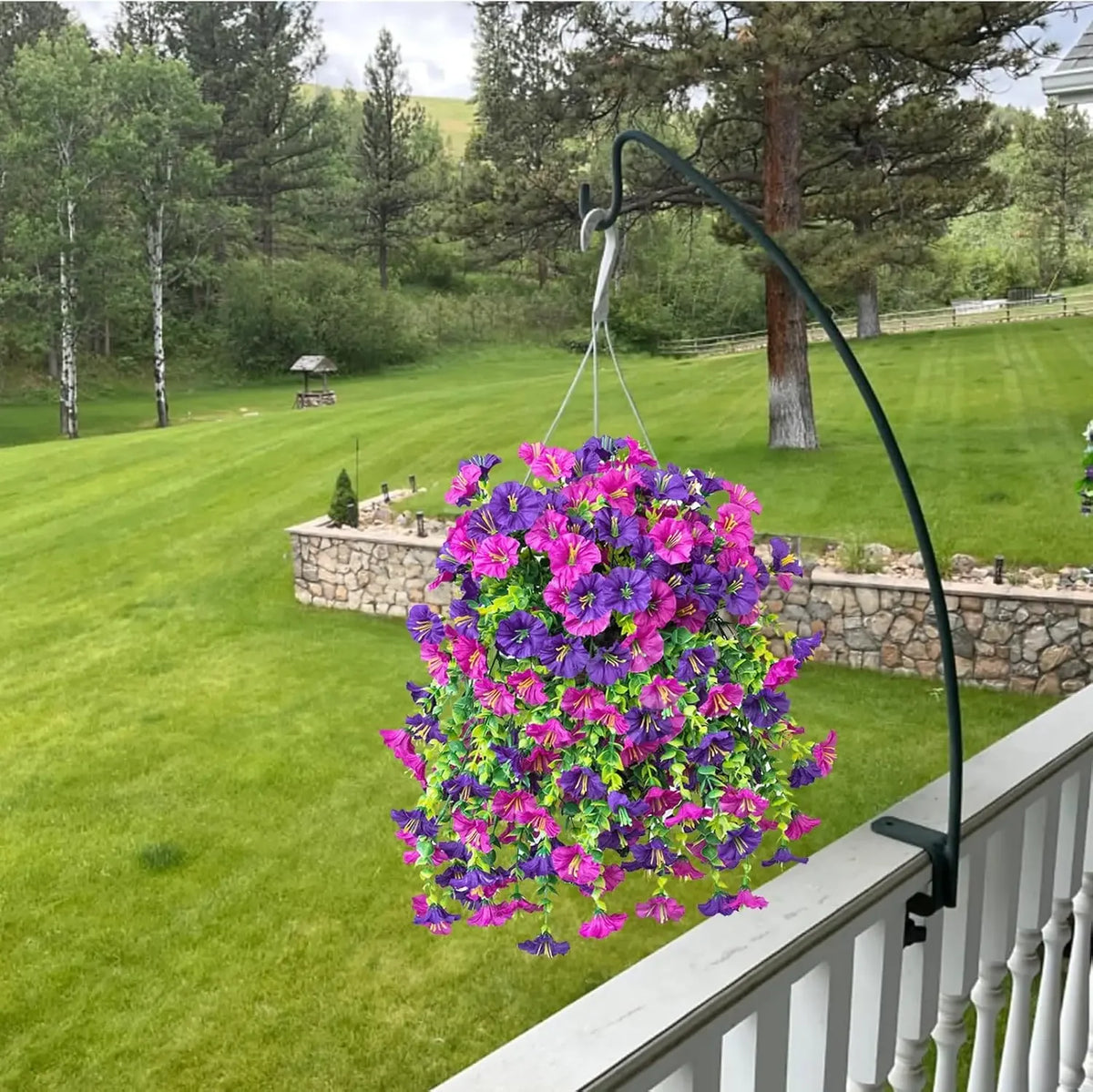 Artificial Hanging Flowers Plants Silk Morning Glory Eucalyptus Zpaxo