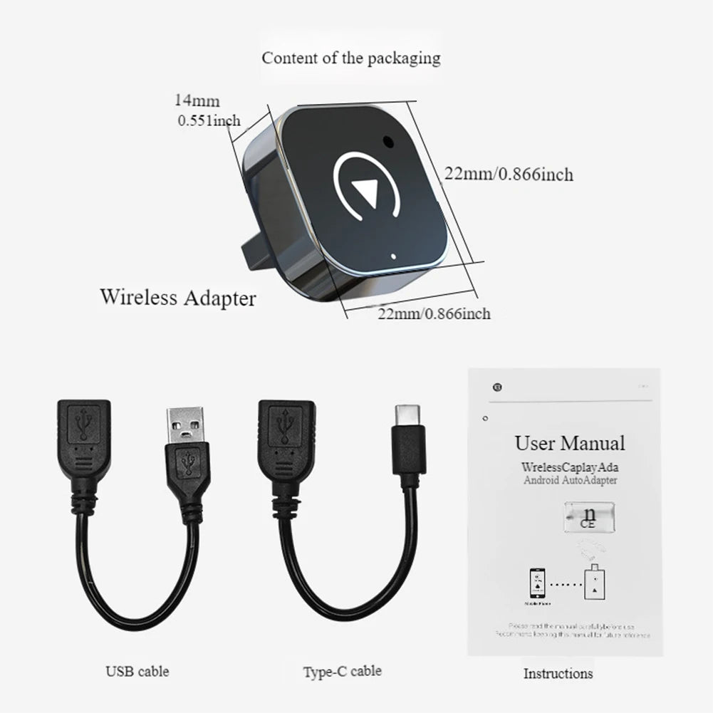 1 Wireless Carplay Android Auto Adapter AI Box Convert Wired Connect Zpaxo