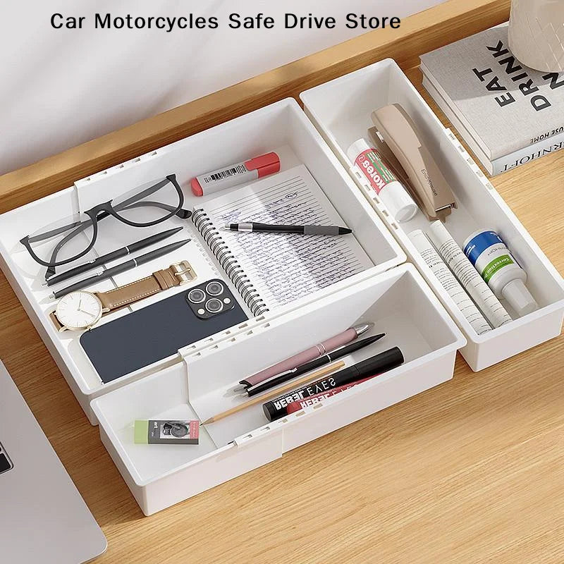 Universal Extendable Drawer Organizer Durable Plastic Multi-size Zpaxo