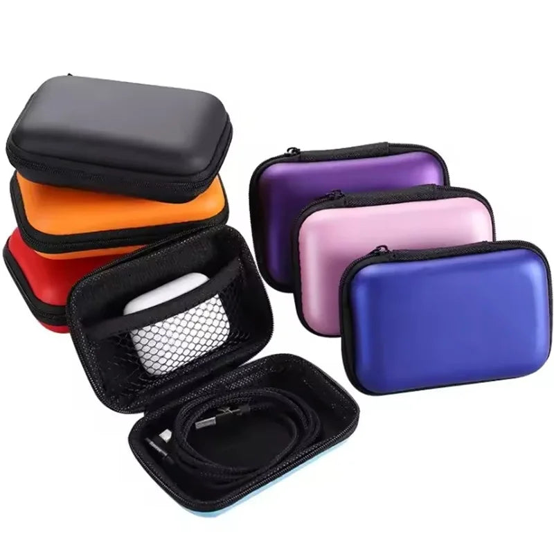Portable PU Zipper Bag Hard Drive Protective Box HDD SSD USB Cable Zpaxo