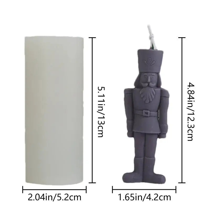 DIY Nutcracker Soldier Candle Silicone Mold Aromatic Soap Making Zpaxo