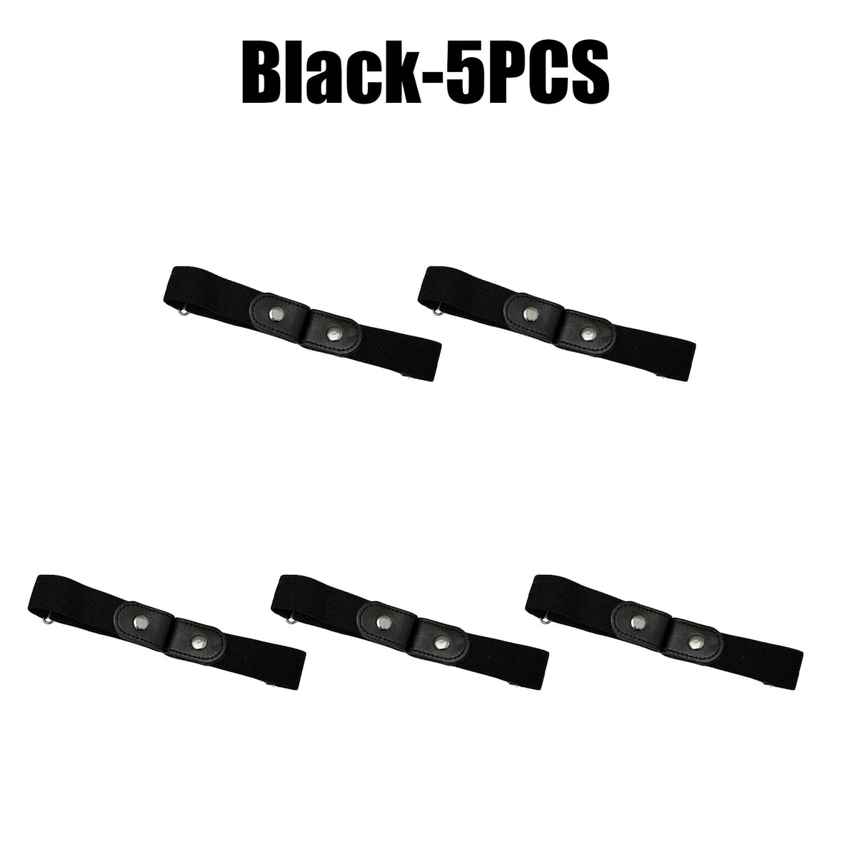 Unisex Invisible Adjustable Elastic Belt Stretchy No-mark Zpaxo Black 5PCS