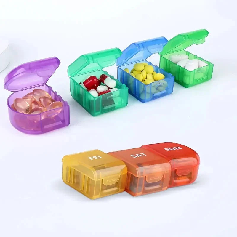 Container Pill Organizer Weekly Capsule Box 7 Days Separable Pillbox Zpaxo