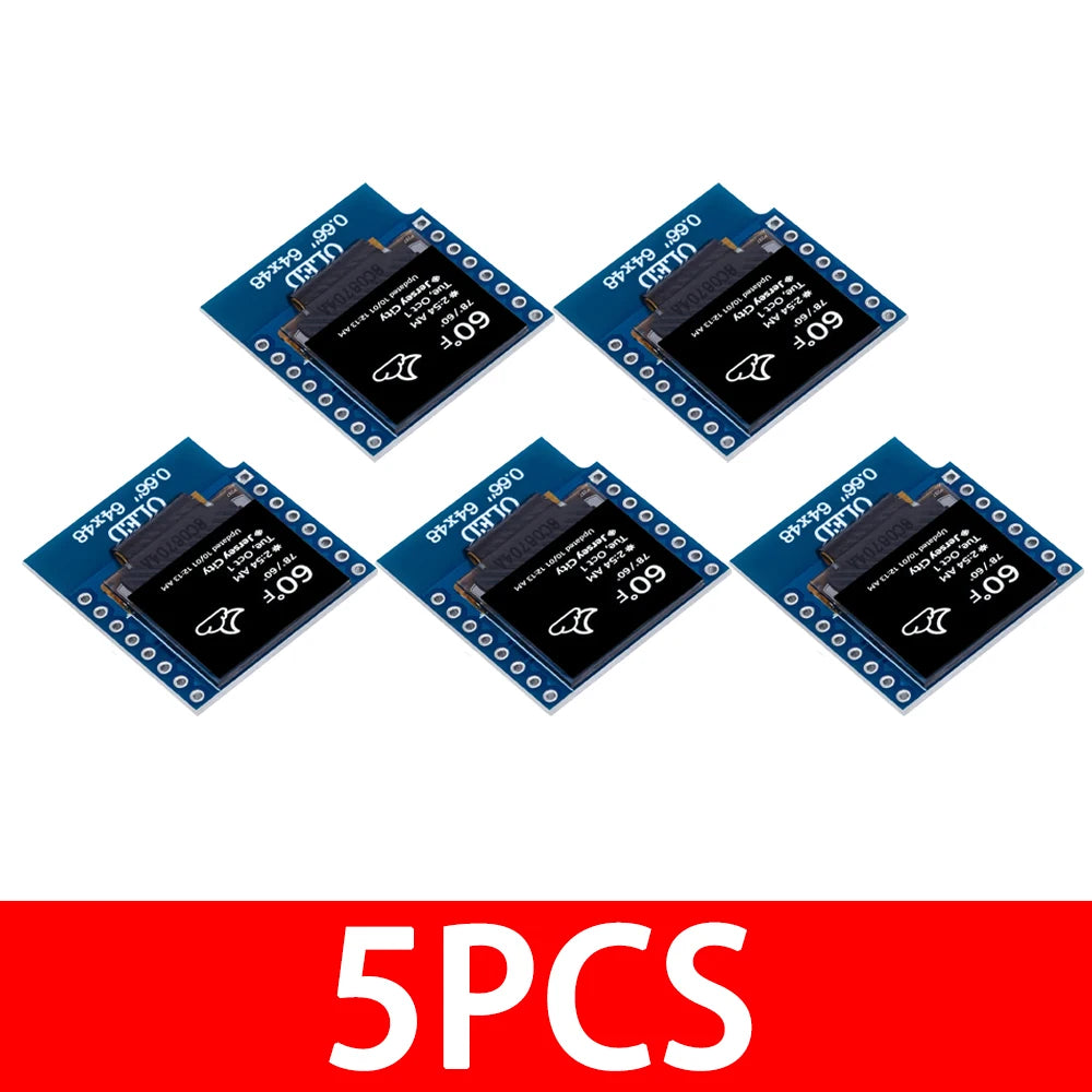 OLED Display Module WEMOS D1 MINI ESP32 Arduino AVR STM32 64x48 0 66 Zpaxo 5pcs