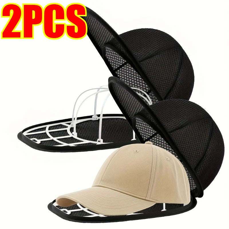 1/2Pcs set Hat washing set, baseball duckbill cap, washing and sun drying integrated, non deformed machine wash protective rack Zpaxo 2PCS-Black