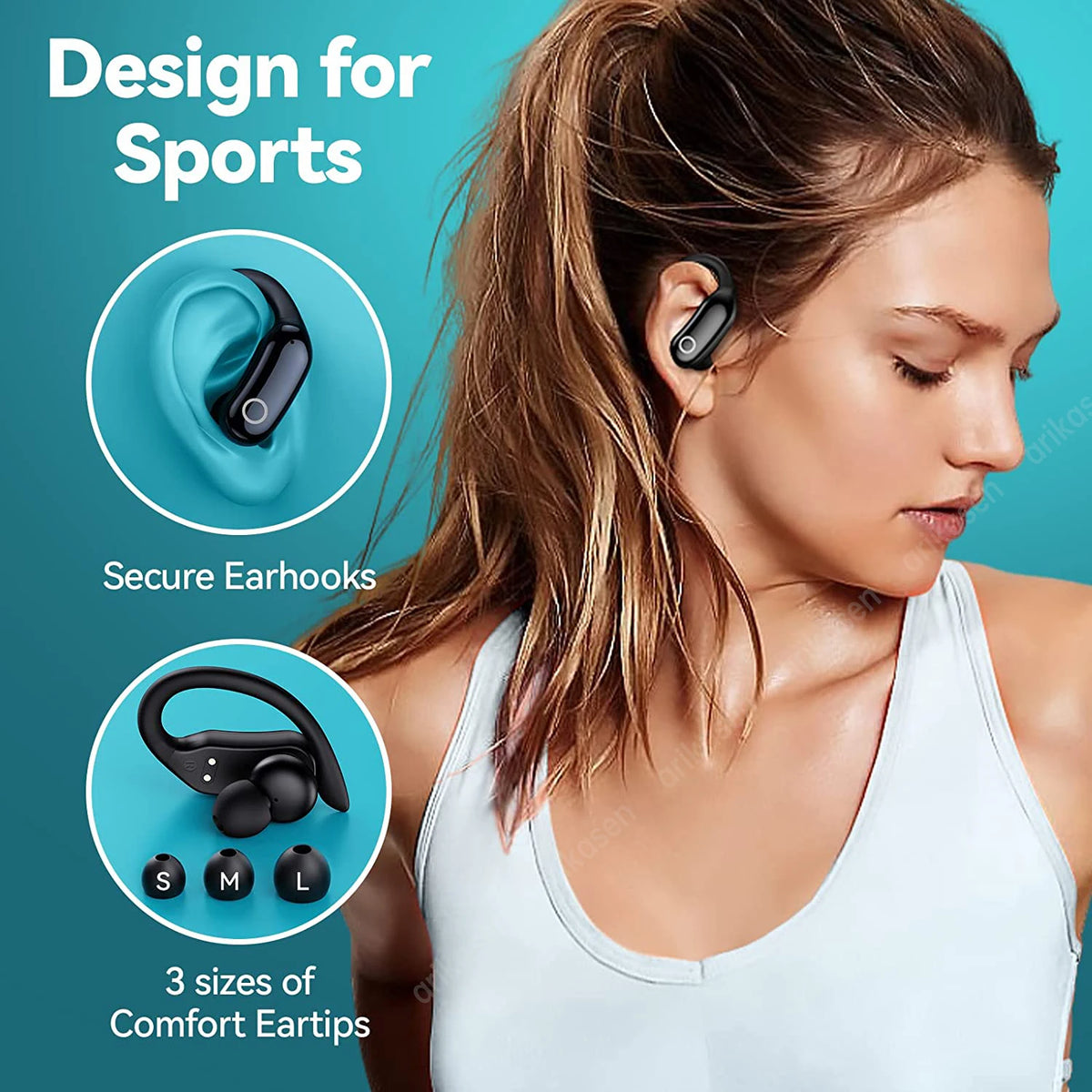Bluetooth Headphones Wireless Earbuds Charging Case 48hrs Playtime Zpaxo
