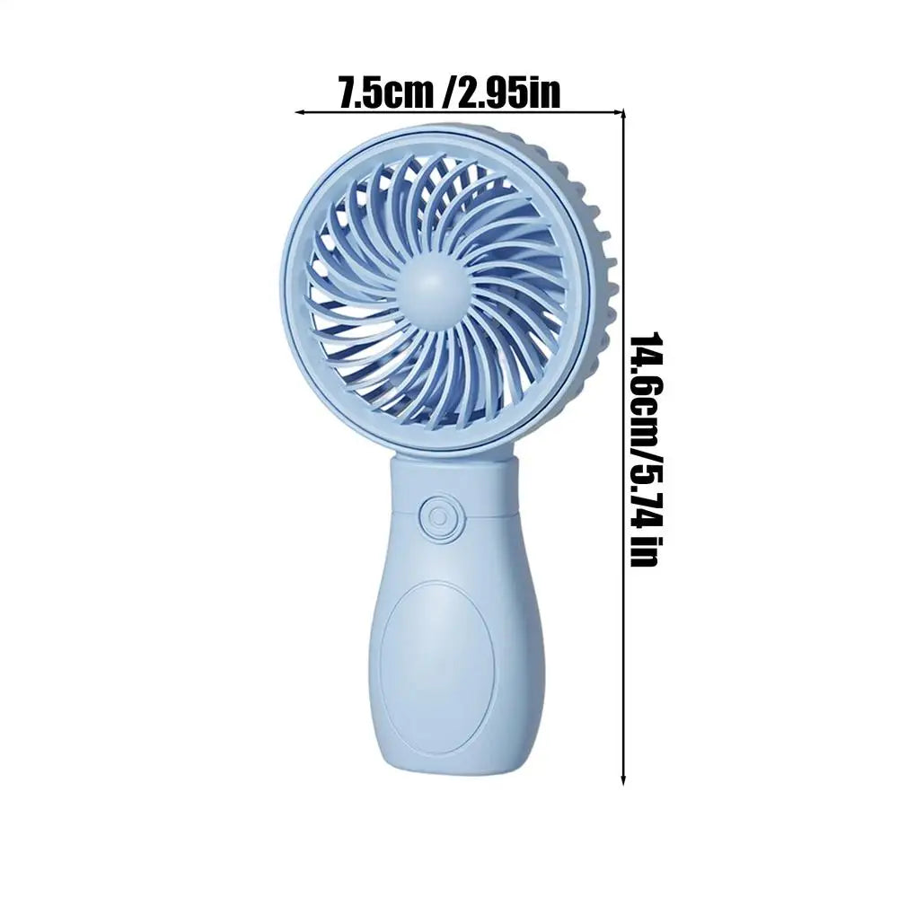 Mini Fan Handheld Low Noise 3 Speed Adjustable Cooler Portable Small Zpaxo Blue