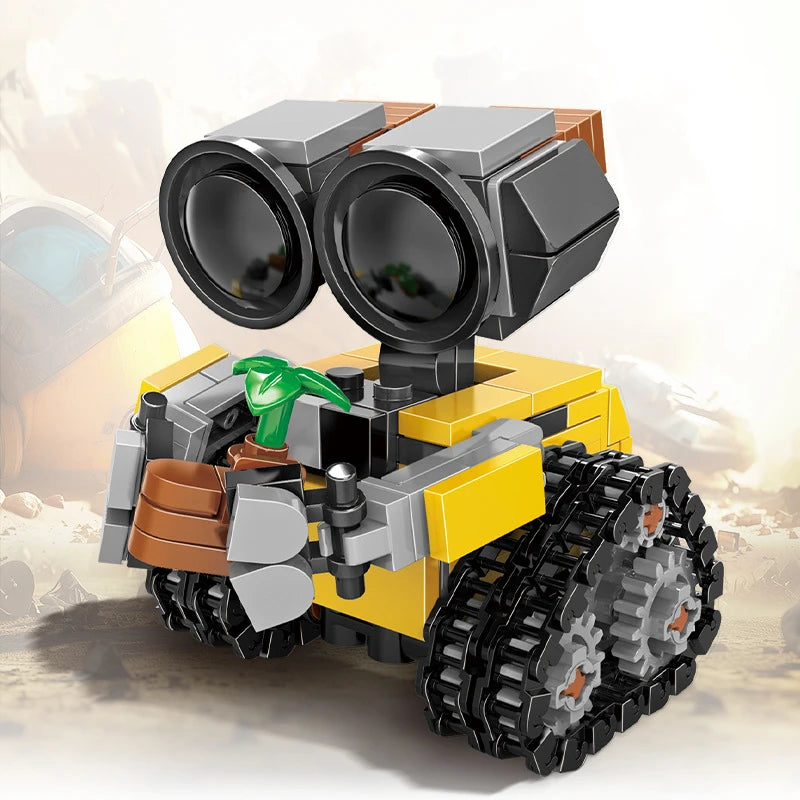 Funny Space Mini Robot MOC Building Bricks Toys Tracked Bot Model Zpaxo