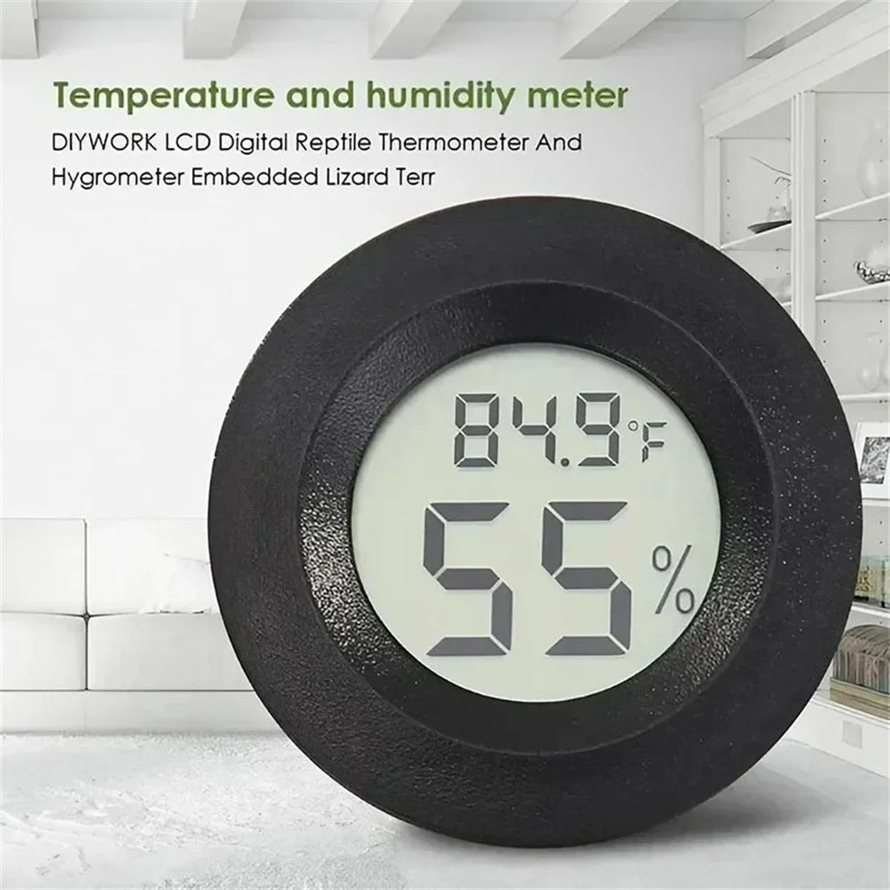 Portable Mini Circular Electronic Temperature Hygrometer LCD Display Zpaxo