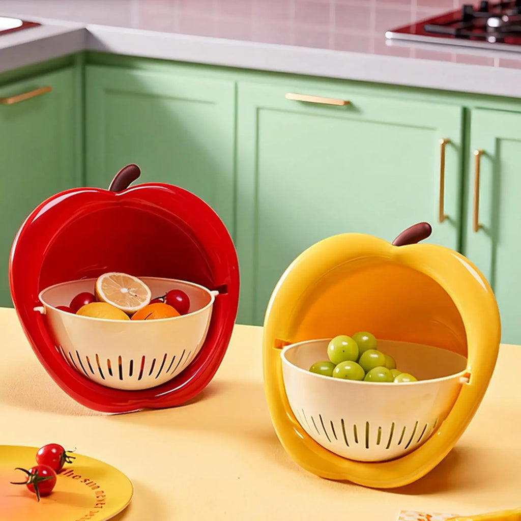 Apples Shape Fruit Strainer Thick Plastic Fast Draining Colander Zpaxo