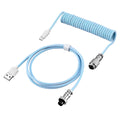 USB Type C Mechanical Keyboard Coiled Cable USB Mechanical Keyboar Coiled Cable Aviator Desktop Computer Aviation Connector Cord Zpaxo Blue