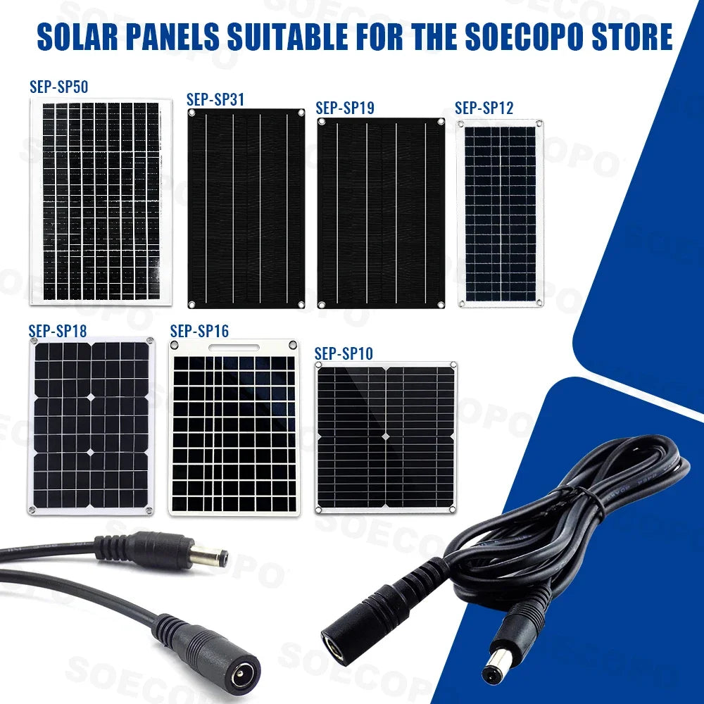 SOECOPO 2 Meter DC Cable Power Extension Cord Solar Panels Multiple Zpaxo