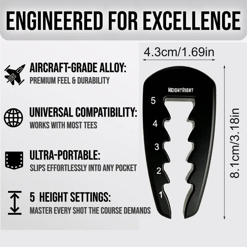 Adjustable Golf Tee Height Tool Precision Setter Consistent Swings Zpaxo