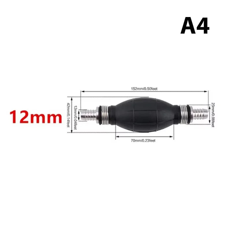 Manual Fuel Transfer Pump Rubber Aluminum Hand Primer Bulb Diesel Zpaxo 12mm