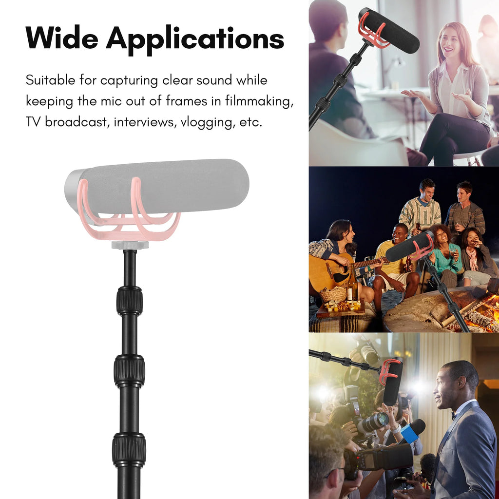 Andoer Handheld Microphone Boom Arm 4-Section Extendable Mic Aluminum Zpaxo