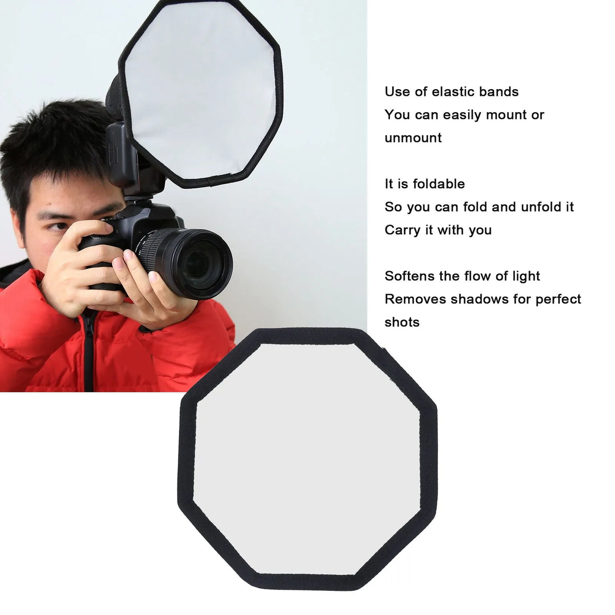 Camera Softbox Nylon Octagonal Foldable Flash Light Diffuser Storage Zpaxo
