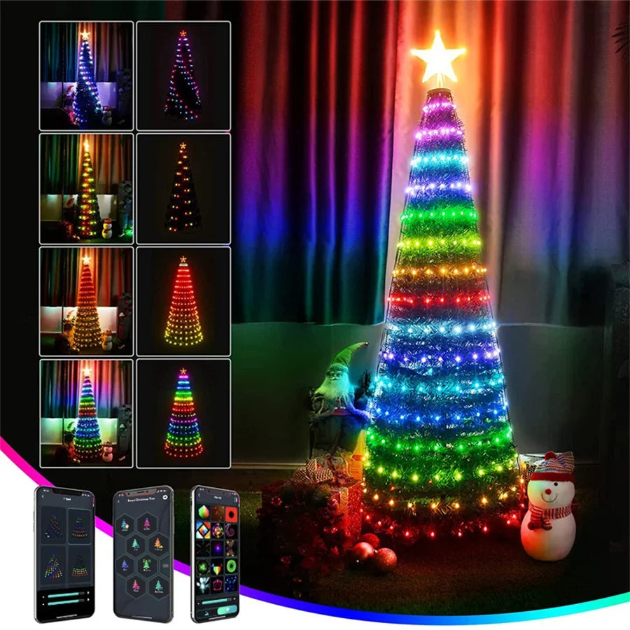 Smart Christmas Ornamental Tree Lamps APP Music Sync Waterproof Zpaxo
