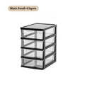 4 Layer Transparent Desktop Storage Box Suitable Organizing Office Zpaxo black