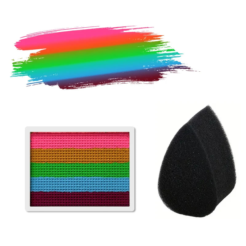 Palette Rainbow Stripe Paint Water Based Face Body Halloween Cosplay Zpaxo 2pcs-02