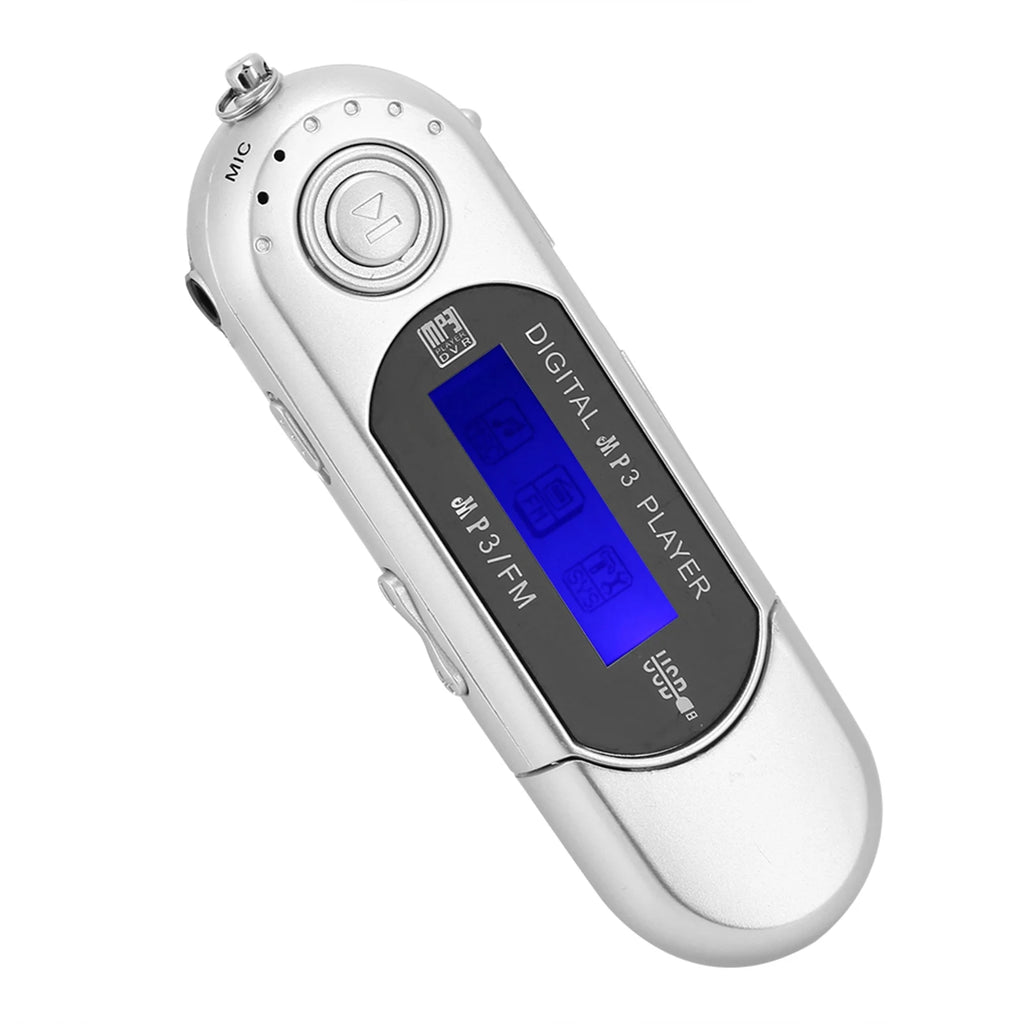 Portable Music MP3 USB Player LCD Screen Voice Black Blue White Zpaxo WHITE