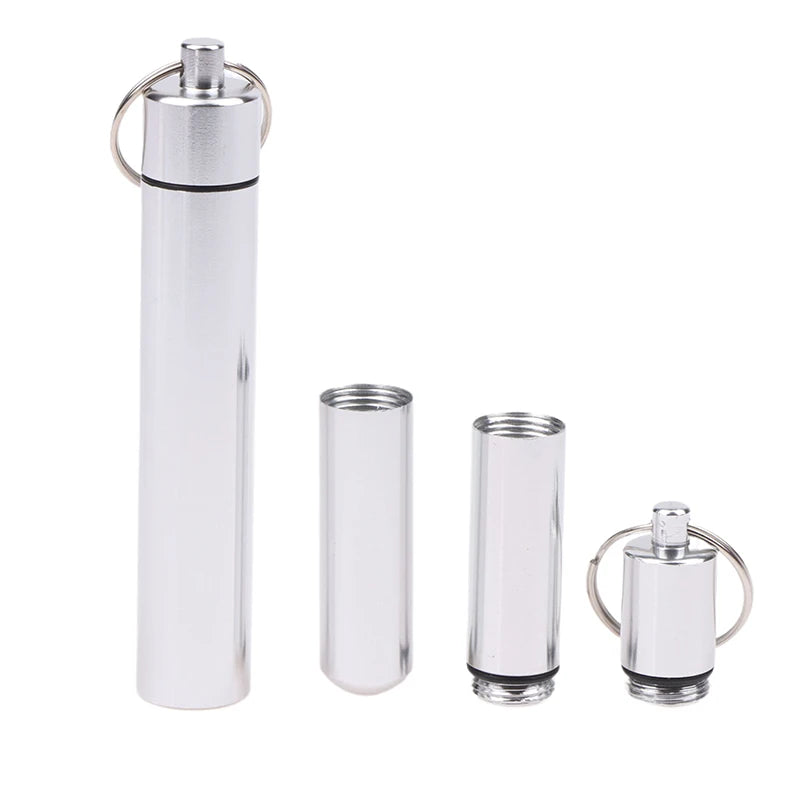 Medicine Box Health Care Waterproof Aluminum Pill Case Bottle Cache Zpaxo