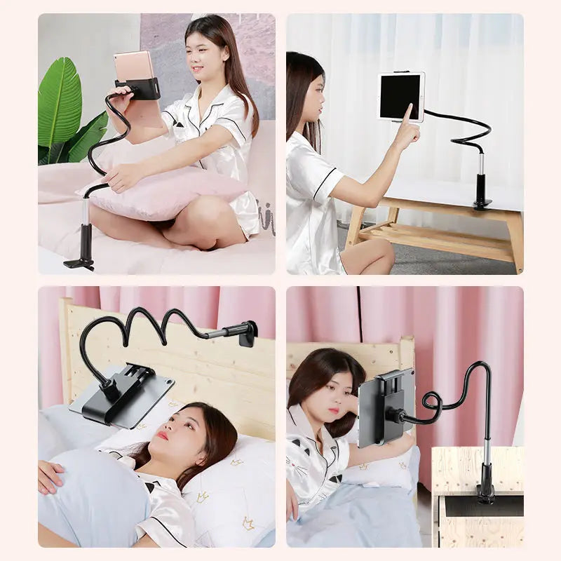Tablet Holder Stand Holder With Grip Flexible Long Arm Gooseneck Tablet Lazy Bracket Bed Mount Clamp For iPad iPhone Accessories Zpaxo