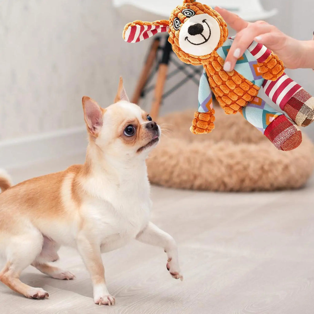 Plush Squeaky Dog Interactive Toys Bite Resistant Cute Stuffed Animal Zpaxo