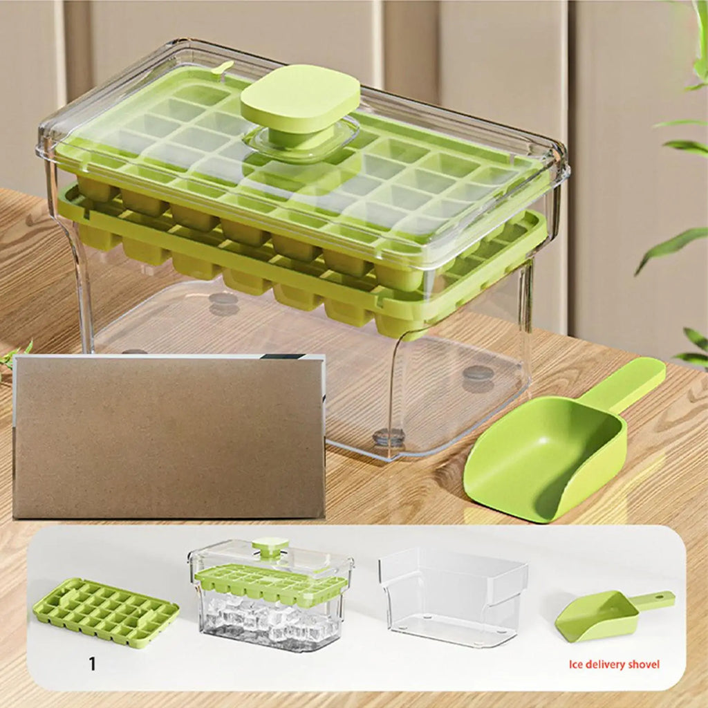 Ice Tray 68 Cube Press Release Silicone Mold Storage Box Stackable Zpaxo