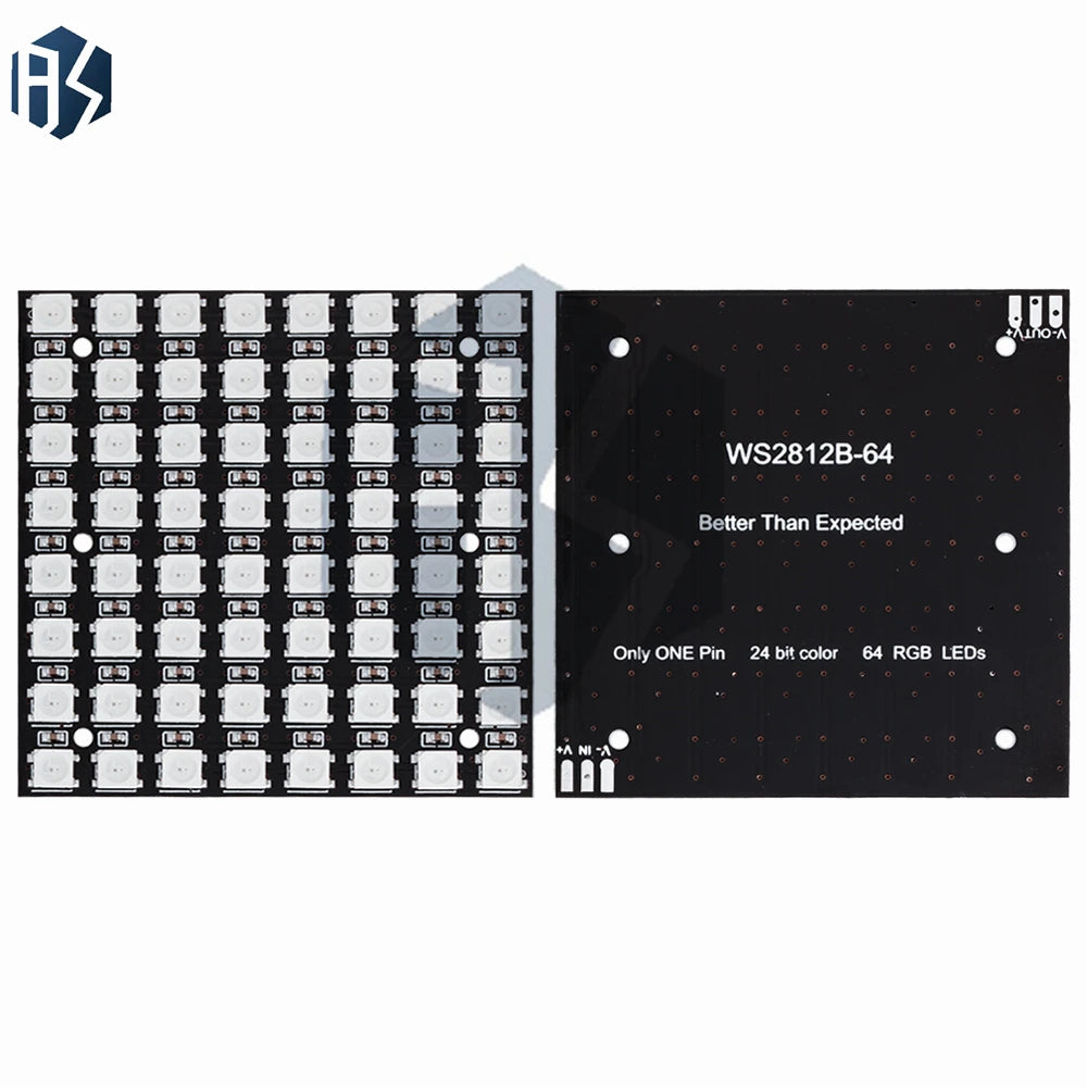 ‌WS2812 8x8 RGB LED Matrix – 64 Programmable 5050 Addressable LEDs with Arduino/Raspberry Pi Zpaxo