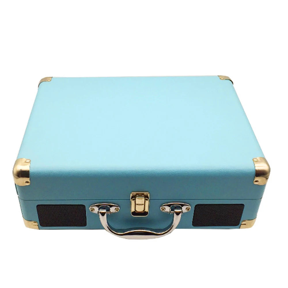 Record Player 3-Speed Turntable Built-in Speaker BT Function Support 7'' /10'' /12'' Belt-Driven Record Player Vintage Turntable Zpaxo blue UK
