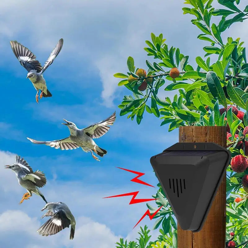 Solar Timer Bird Repeller 13 Sound Waterproof Repellent Alarm Outdoor Zpaxo