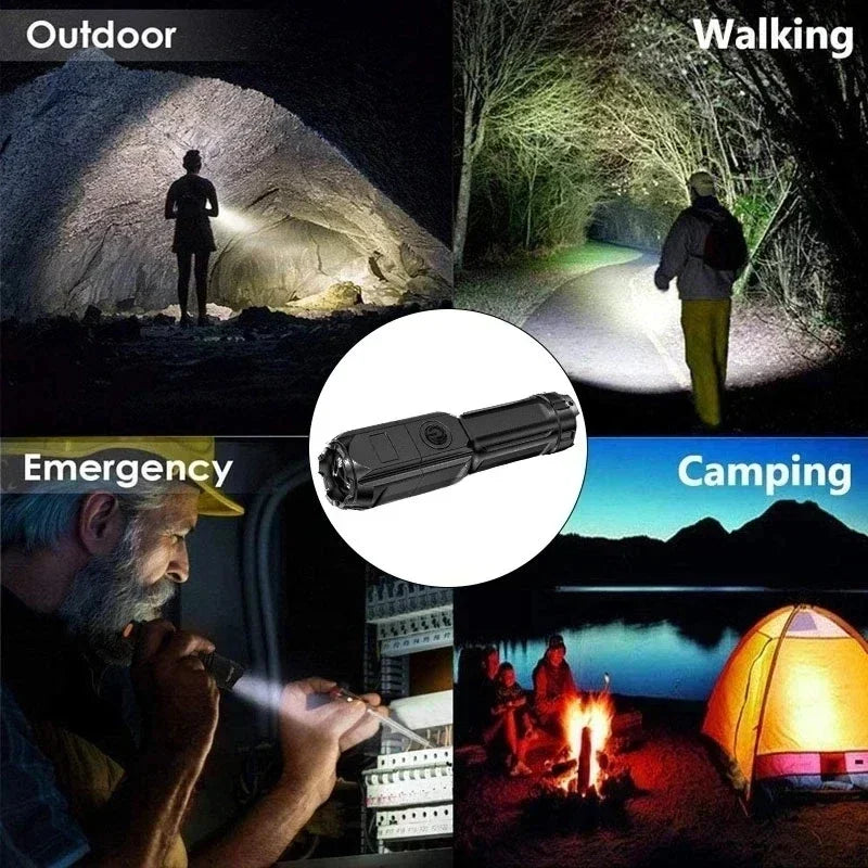 Powerful LED Flashlight Rechargeable USB Waterproof Zoom Fishing Hunting Camping High Lumen Tactical Flashlight LED Torch Zpaxo
