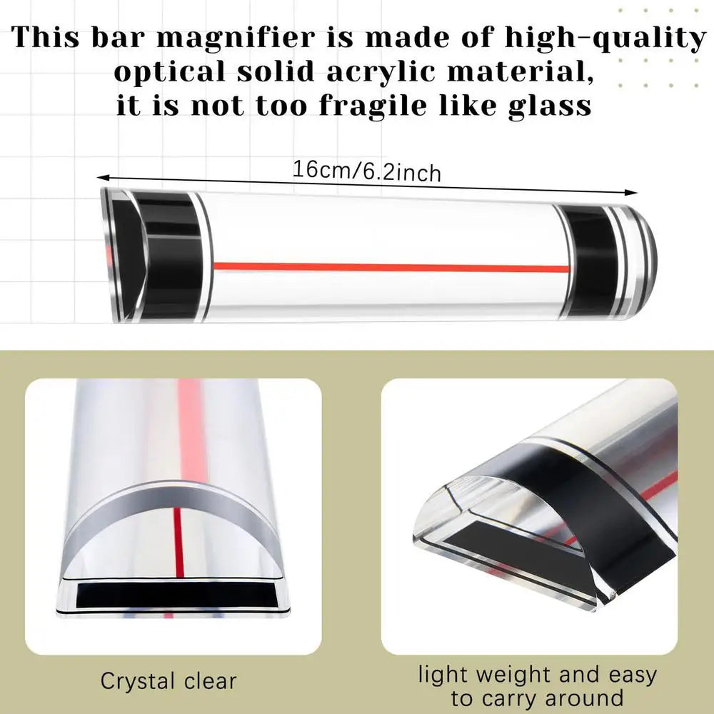 Magnifier Ruler with Sliding Markers Precise Guide Book Page Reading Magnifier for Small Prints Bible Document Newspaper Zpaxo China Mainland A