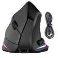 Vertical Wireless Mouse Rechargeable Bluetooth-compatible 7 Buttons Zpaxo black