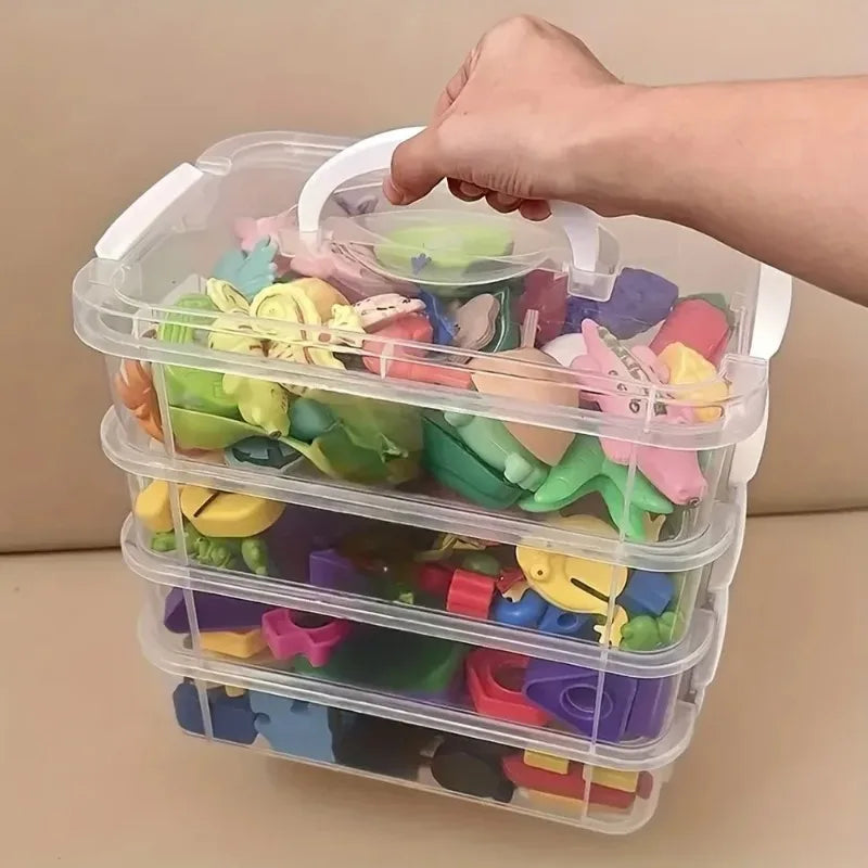 Building Blocks Storage Box Transparent Visibility Tool Zpaxo