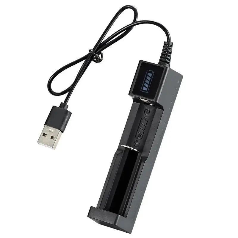 Universal 1 Slot Battery Charger Charging 4.2V Battery Charger For 14500 18650 26650 Lithium Battery Fast Smart Lithium Charger Zpaxo 1 Slots USB