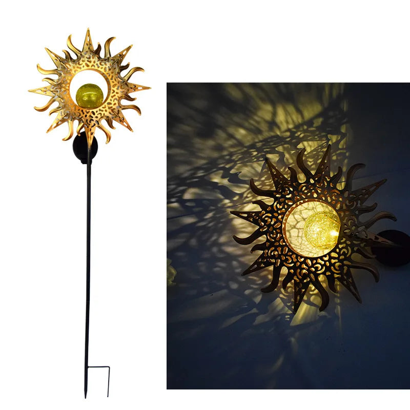 Blue Moon Solar Lighs Outdoor Powered Landscape Light Stars Ramadan Zpaxo Golden Sun
