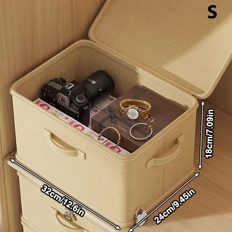 Large Lockable Box Clothes Organizer Password Lock Pants Sweater Zpaxo S Beige