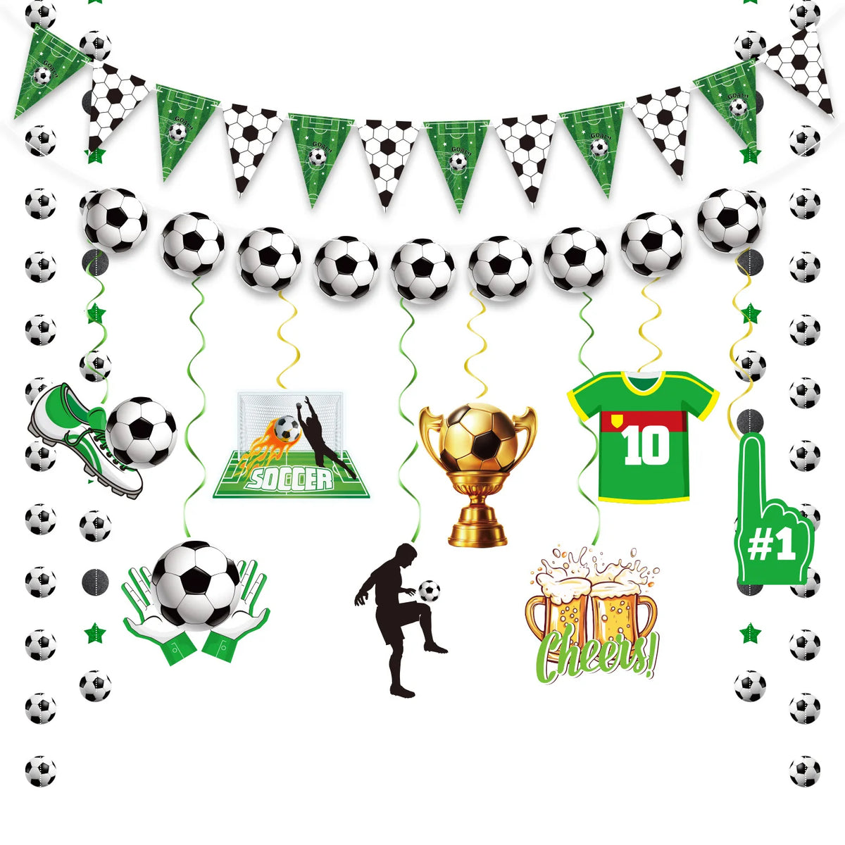 Soccer Match Banner Flag Party Decor Fan Cheering Game Day Zpaxo