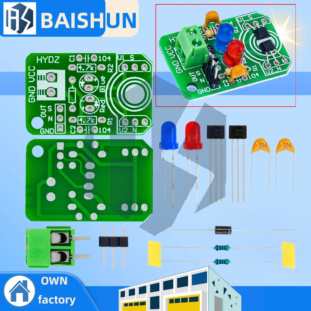 ‌‌Hall Effect Magnetic Polarity Sensor Module (3.3V–5V) – High-Sensitivity North/South Pole Detector with Digital Open-Drain Zpaxo