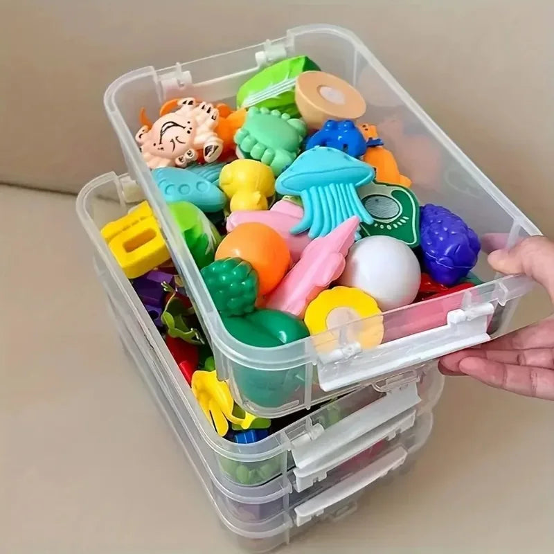 Building Blocks Storage Box Transparent Visibility Tool Zpaxo