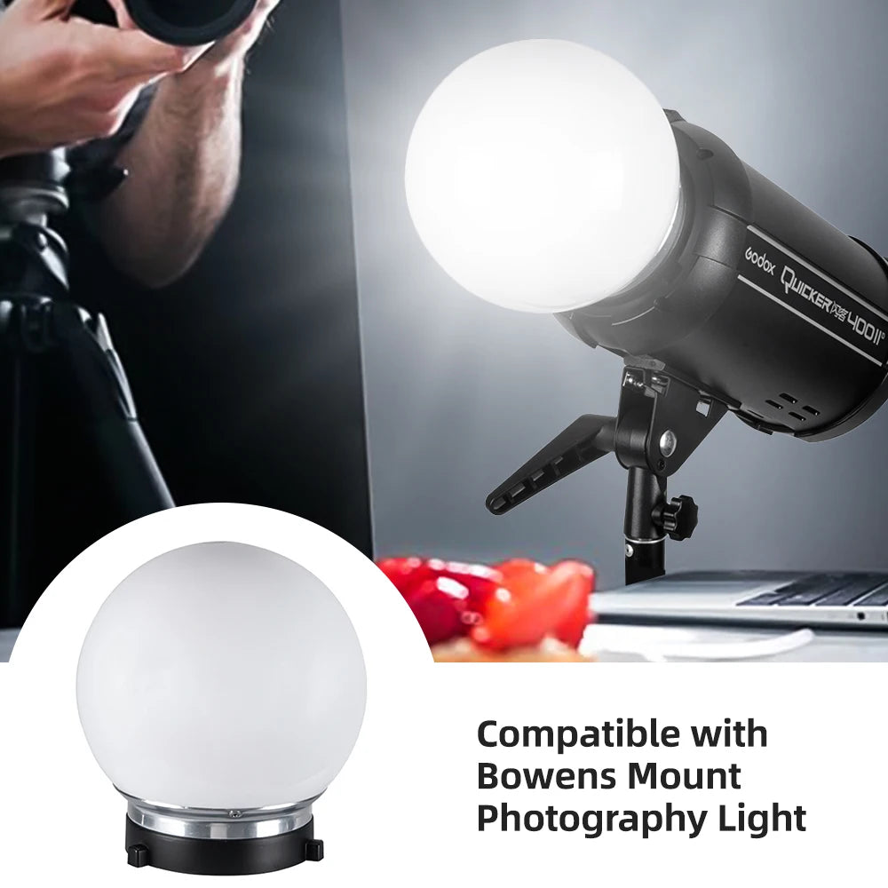 Soft Light Ball Photography Translucent Diffuser Flash Dome Bowens Zpaxo