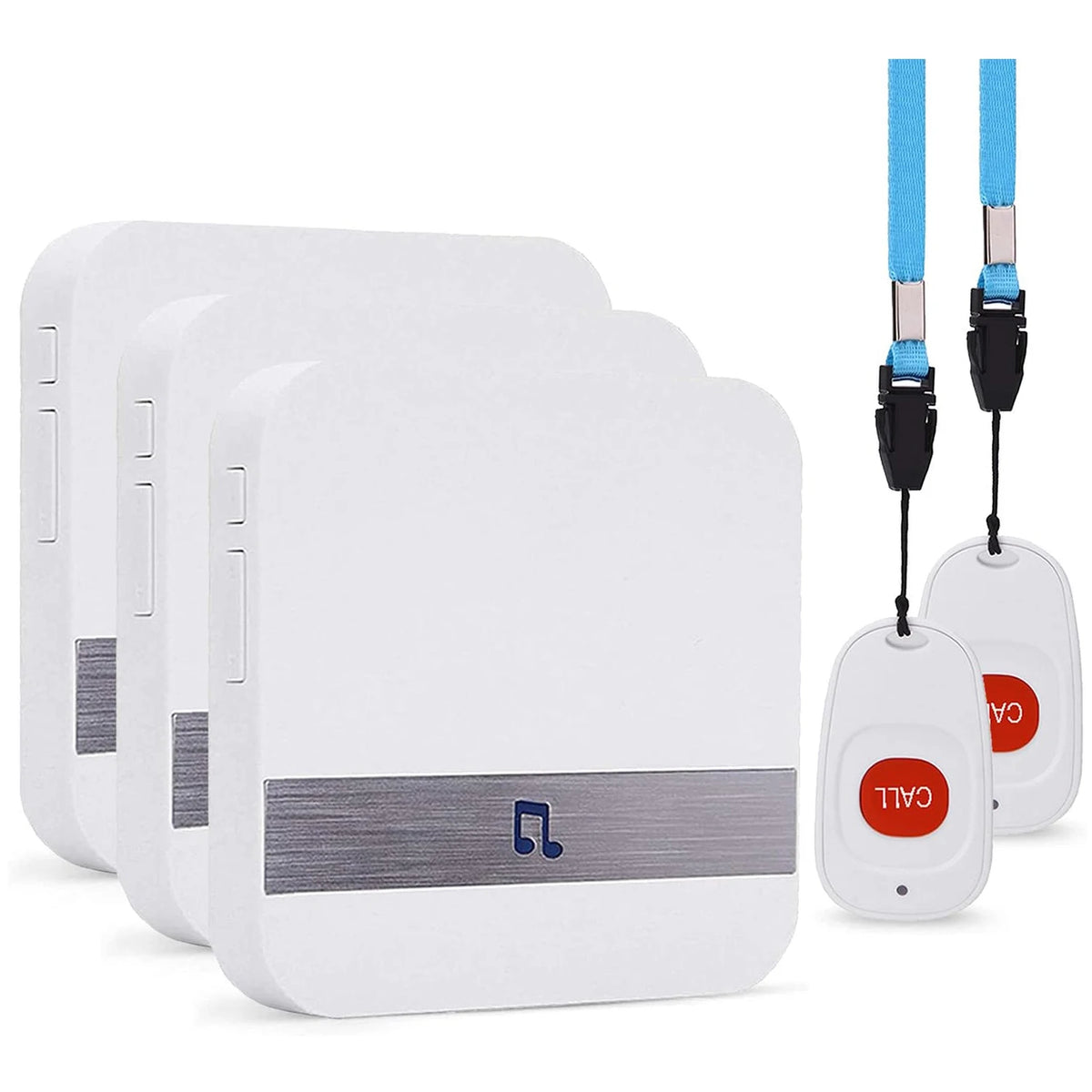 52 Musics Emergency SOS Doorbell Button 433MHZ with EU/US/AU/UK Plug Elderly Seniors Patients Bracelet Music Call Alarm for Home Zpaxo 2 sos 3 receiver EU