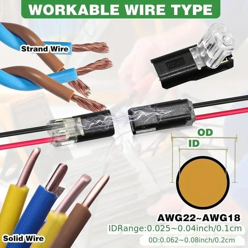 Waterproof Dual-wire LED Connectors Locking Plug-in Cable Low Voltage Zpaxo