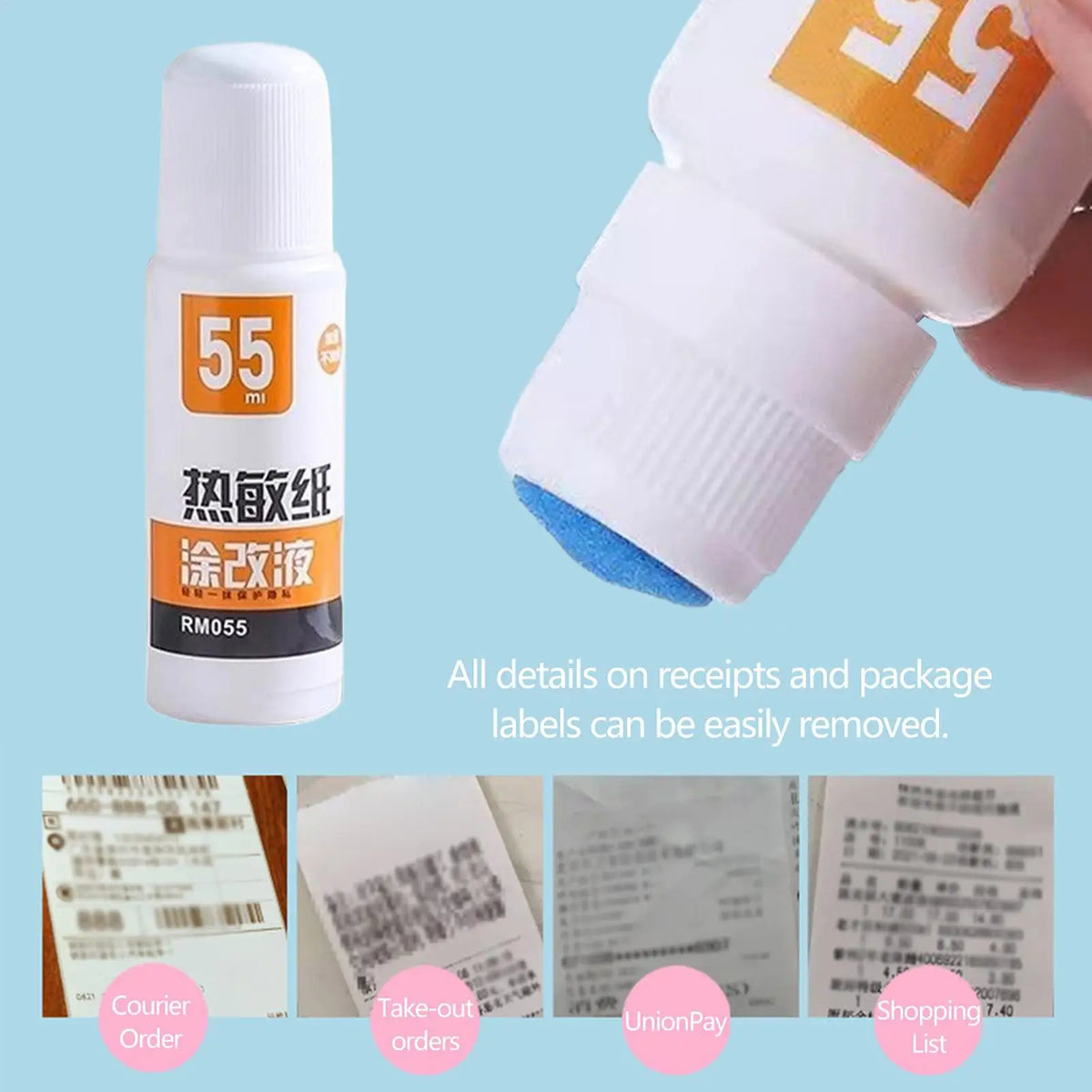 Thermal Paper Correction Fluid Fast-drying Privacy Protection Parcel Zpaxo