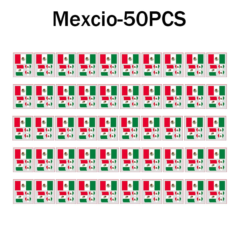 Waterproof Temporary Tattoos Soccer National Flag Series Designed Zpaxo Mexcio 50PCS