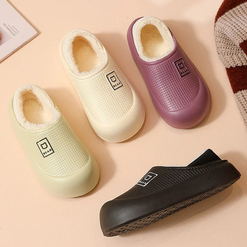 Waterproof Cotton Shoes Women Indoor Plush Warm Bags Slippers Zpaxo